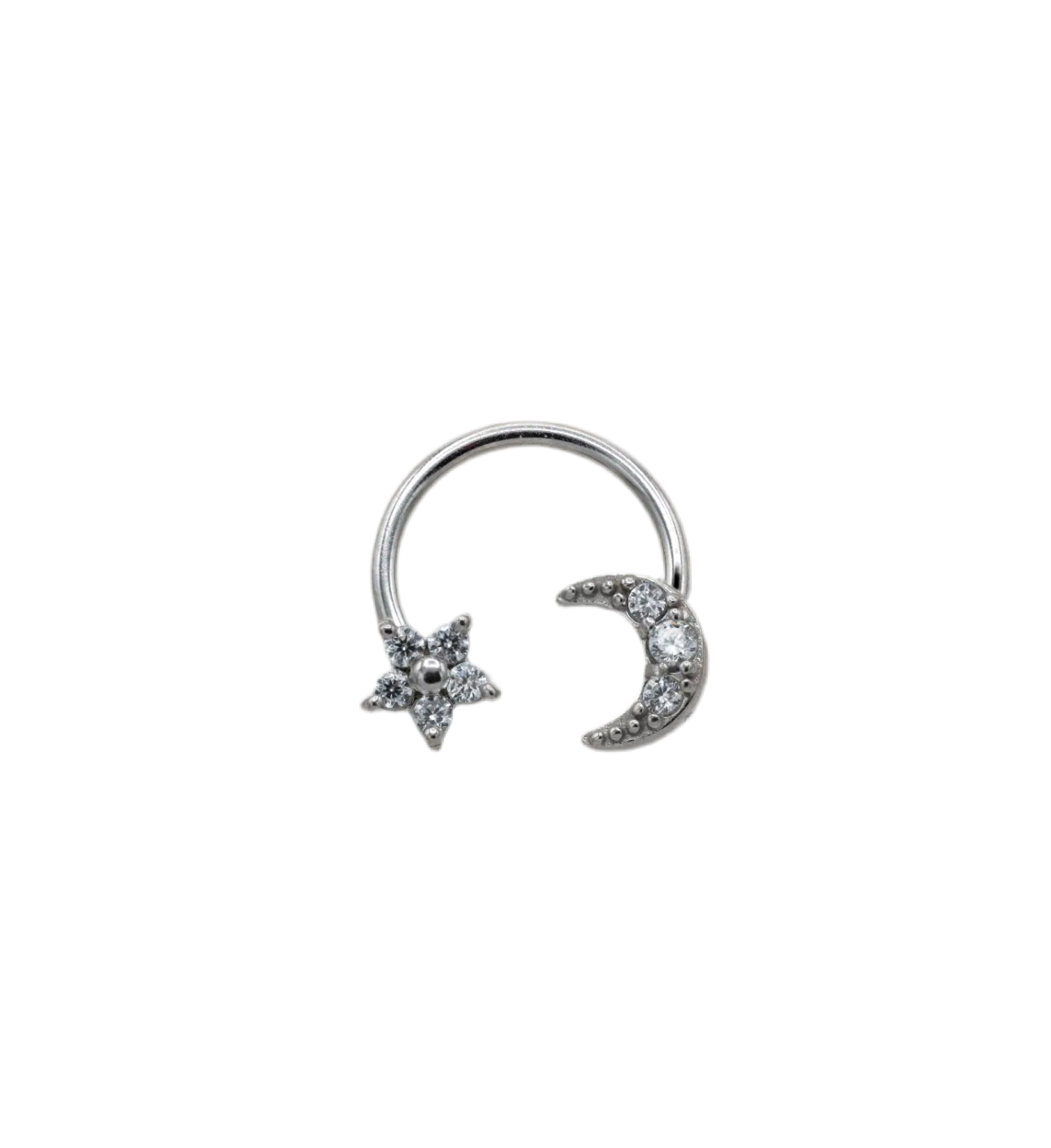 PIERCING CON FIORE E LUNA