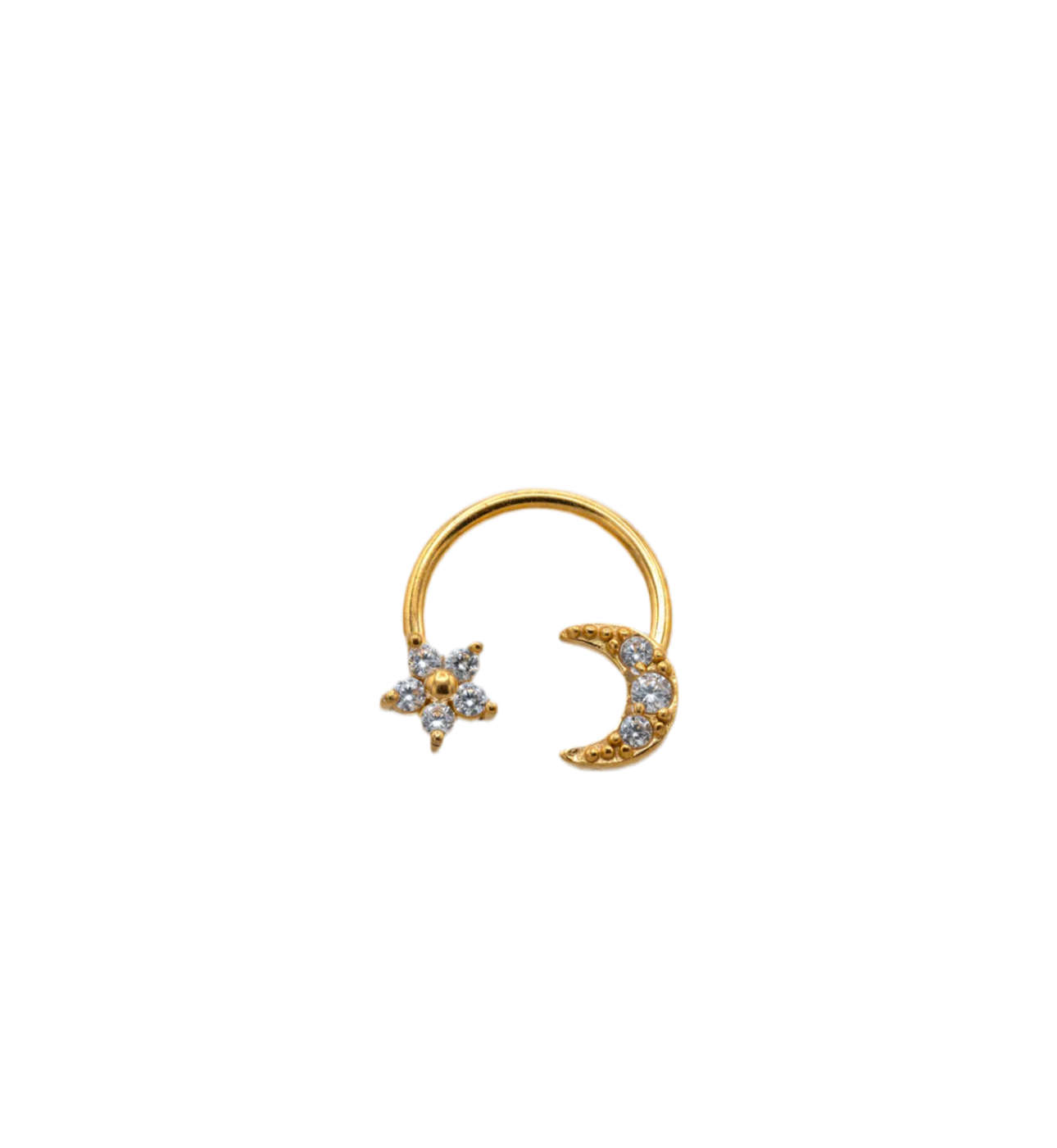 PIERCING CON FIORE E LUNA