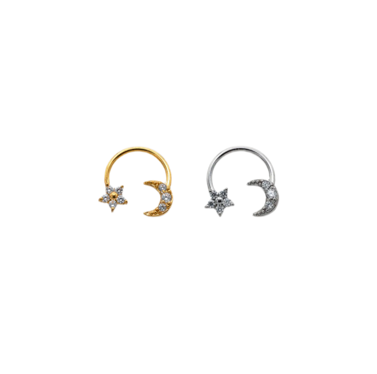 PIERCING CON FIORE E LUNA