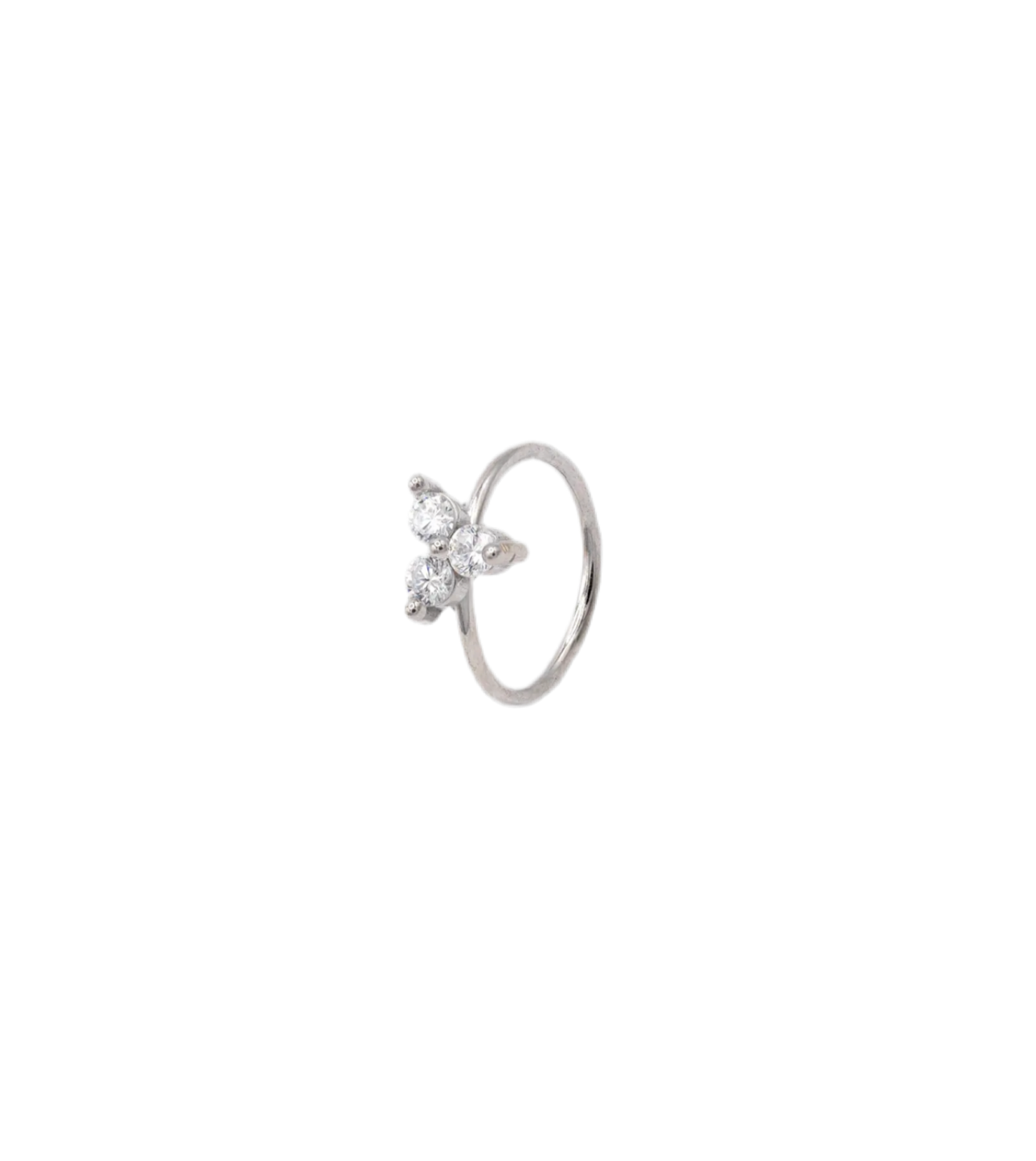 ANELLO TRIFOGLIO CON ZIRCONI