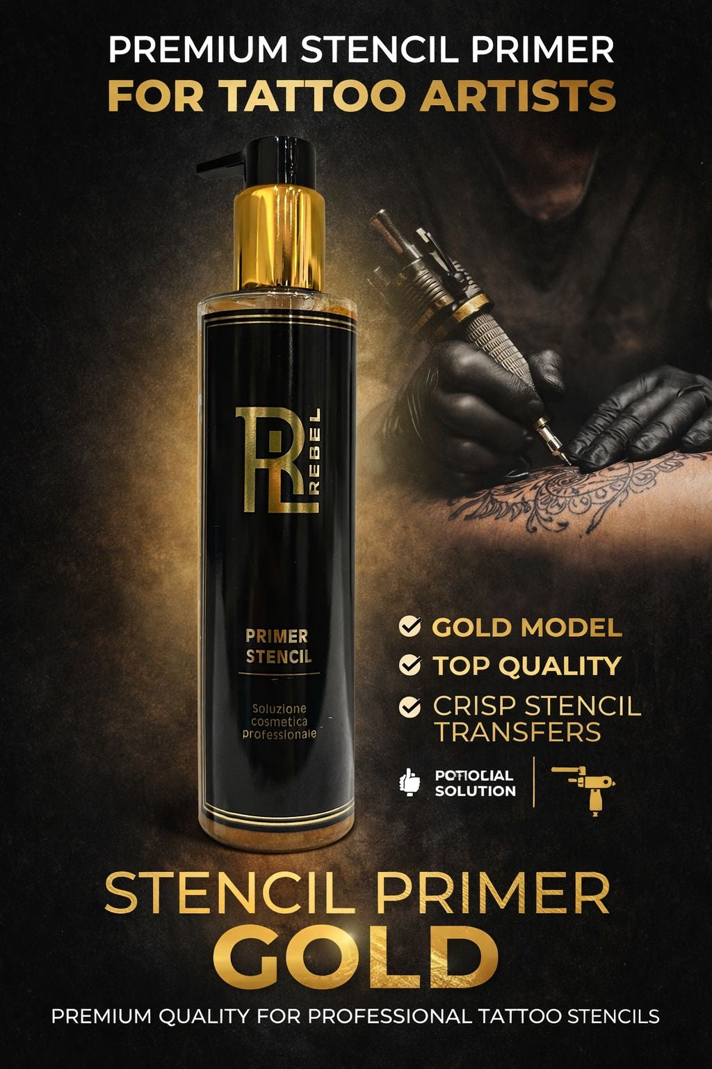 STENCIL PRIMER GOLD REBEL