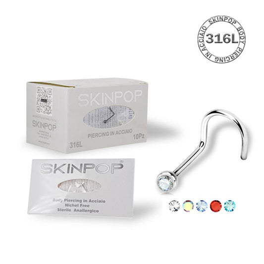 Nostril SKINPOP in Acciaio 316L con Cristalli Sterile