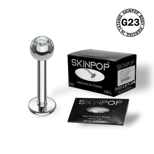 Labret SKINPOP in Titanio G23 Sterile con Cristalli