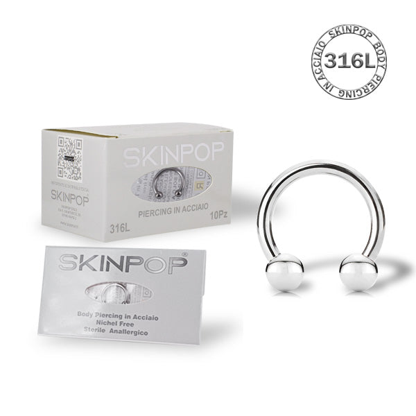 Circular Barbell SKINPOP in Acciaio 316L sterile